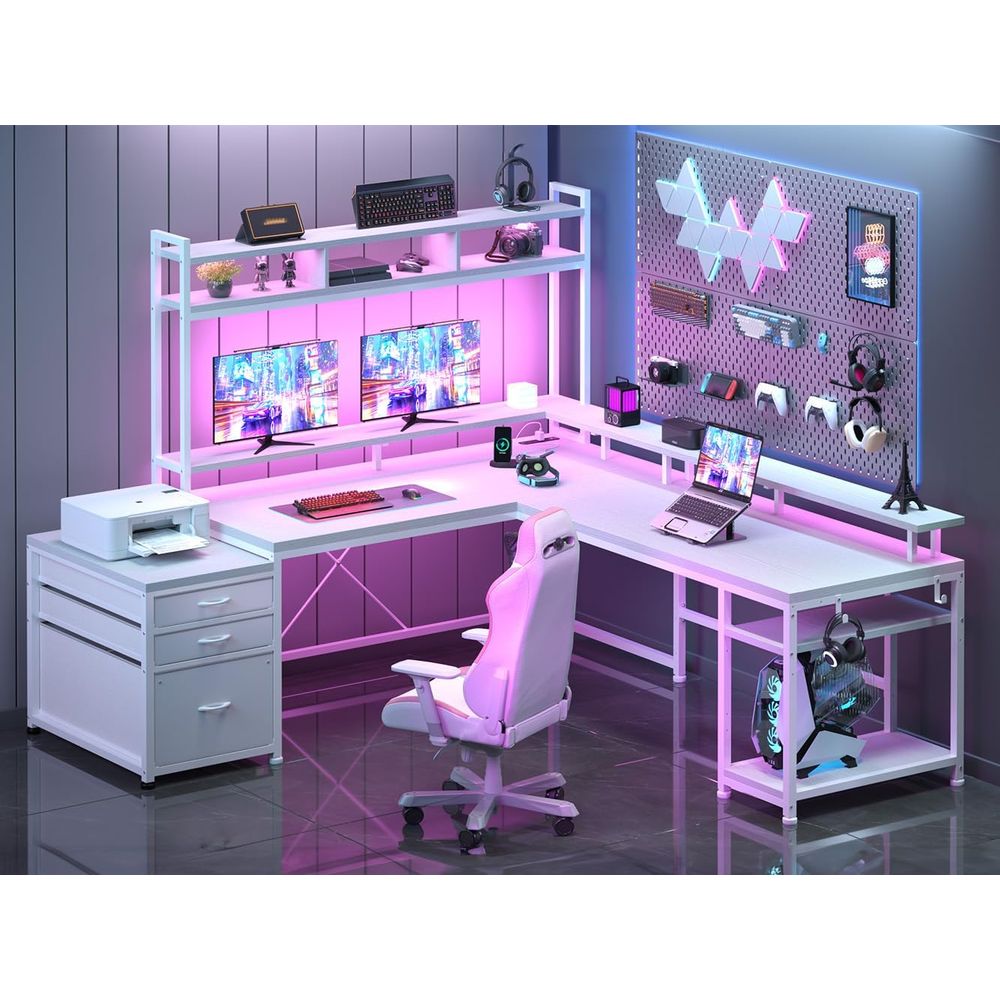 Desk Setup No Monitor - Biurko w kształcie litery L o