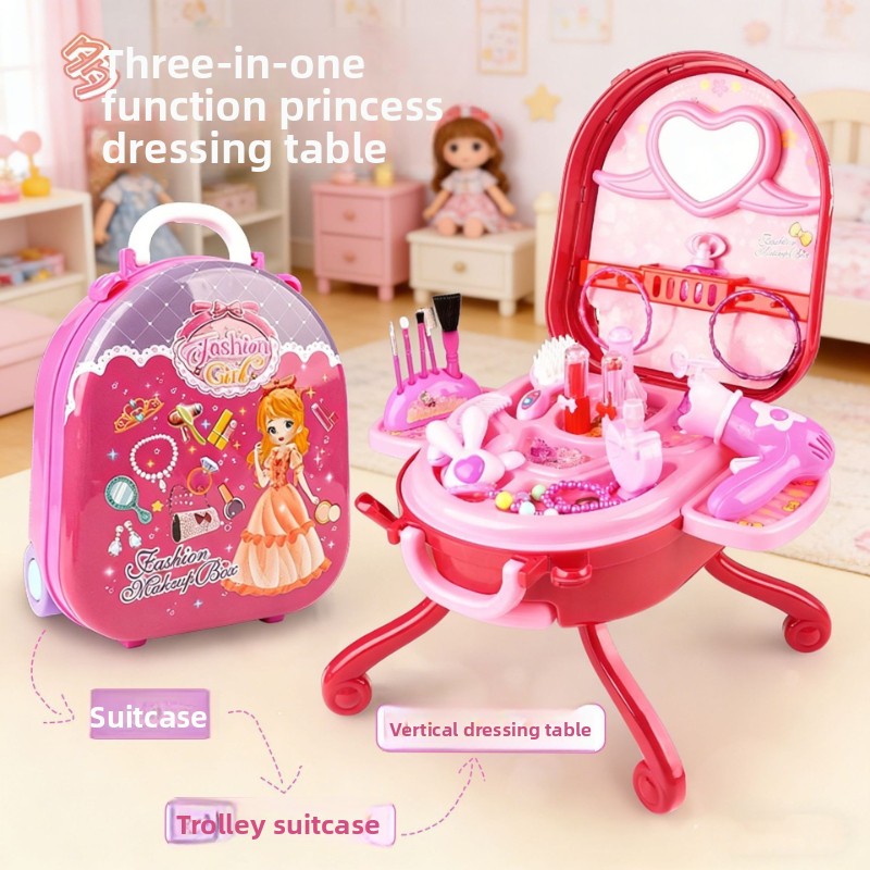 Desk Setup Kids - Zestaw do makijażu dla dzieci Kawaii,