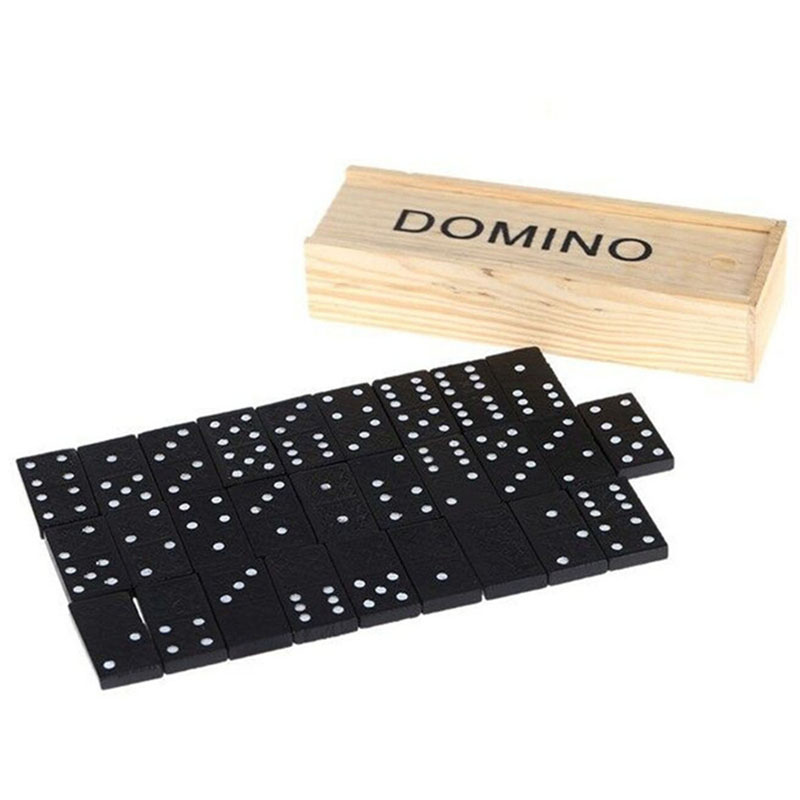 Desk Setup Kids - 28 sztuk/zestaw Drewniane Domino Gra Planszowa