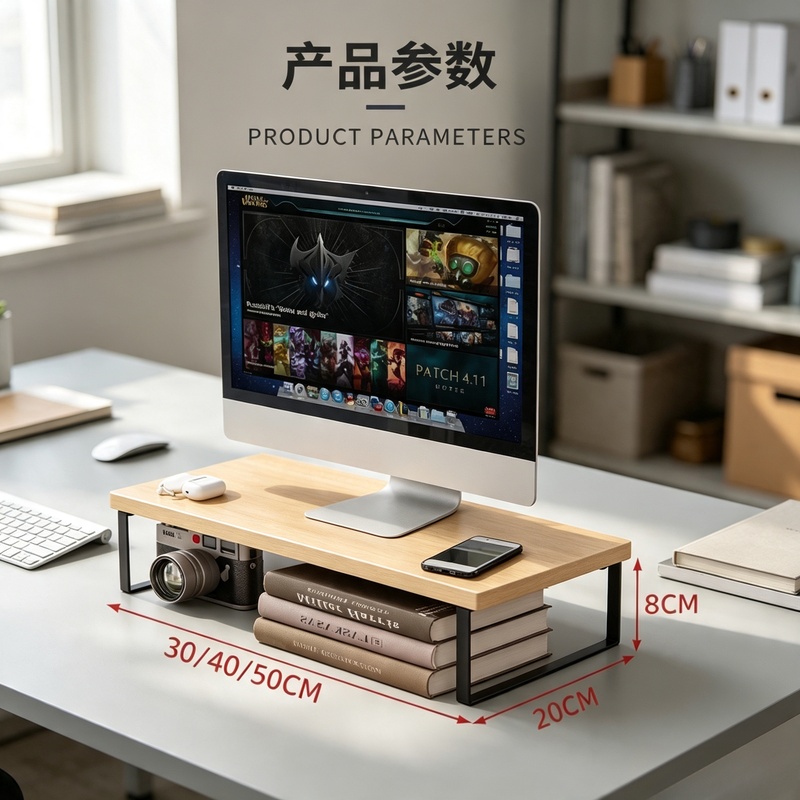 Monitor Riser Wood - Podwyższony stojak na monitor komputerowy z