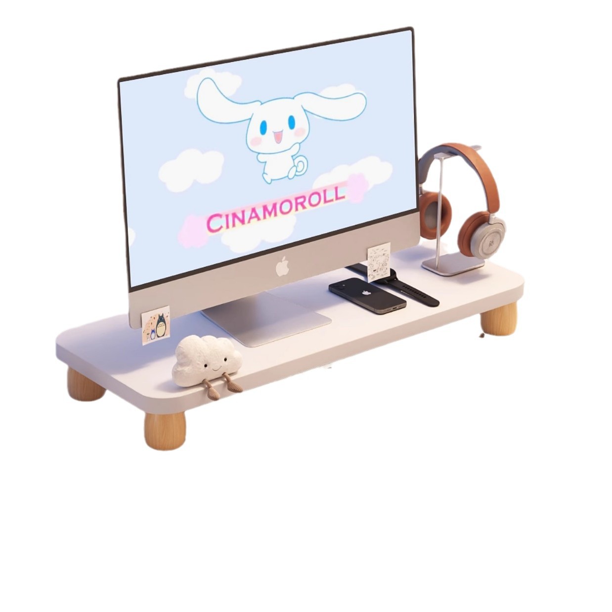Monitor Riser Wood - Regulowany podstawka pod monitor, stojak na