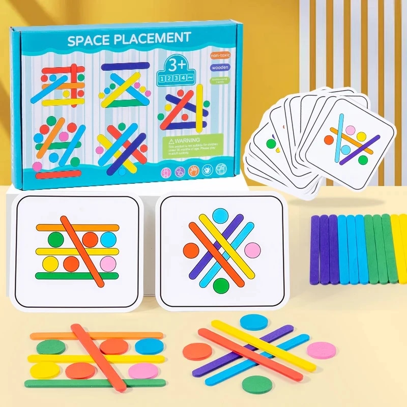 Desk Setup Kids - Dziecięca tęczowa łamigłówka myślenia Drewniane DIY