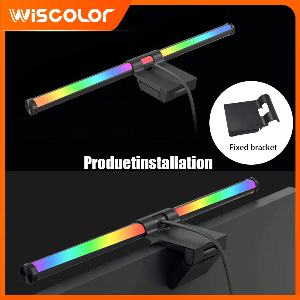 Desk Setup On Bed - Światłowa listwa monitora, lampa wisząca na