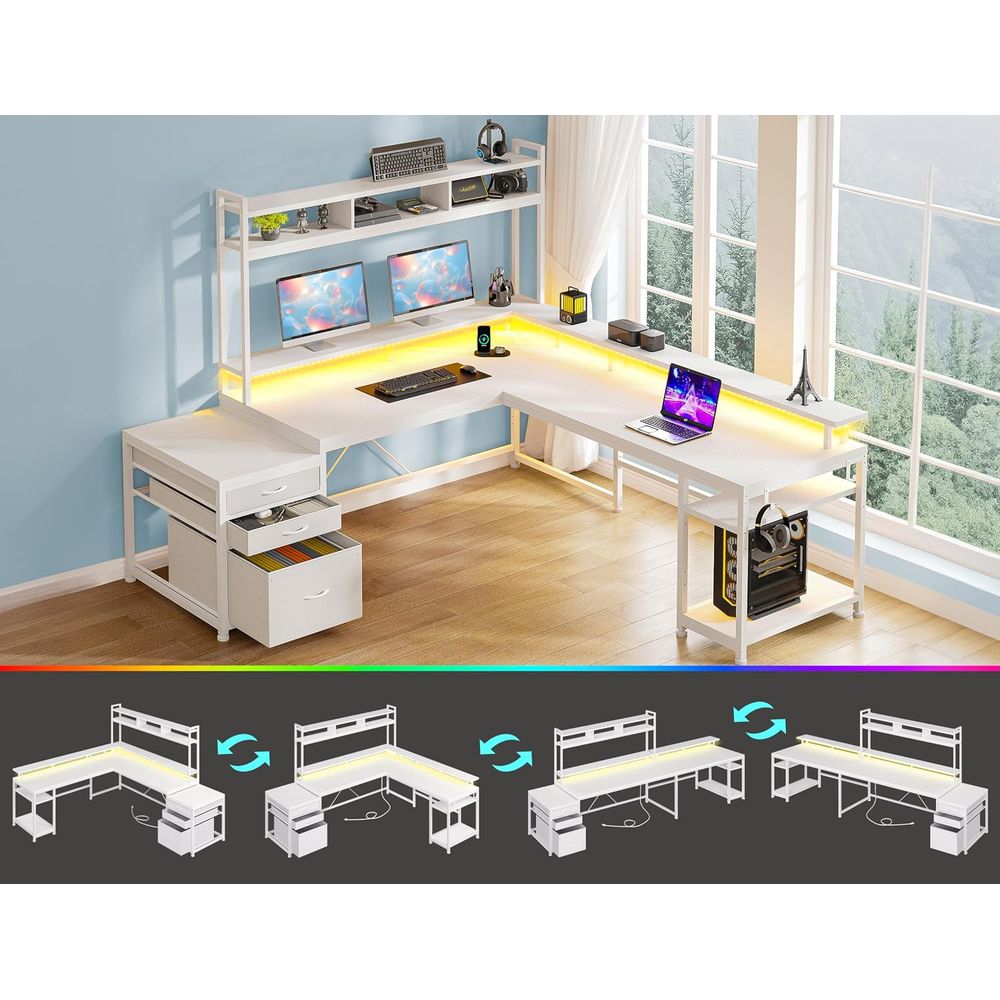 Biurko w kształcie litery L o  – Desk Setup No Monitor recenzja i cena