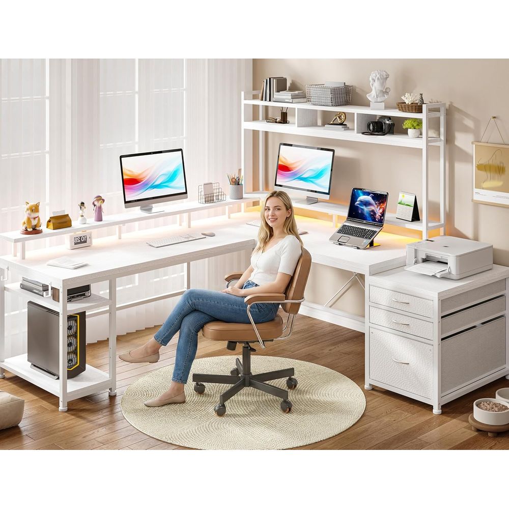 Biurko w kształcie litery L o  – Desk Setup No Monitor recenzja i cena