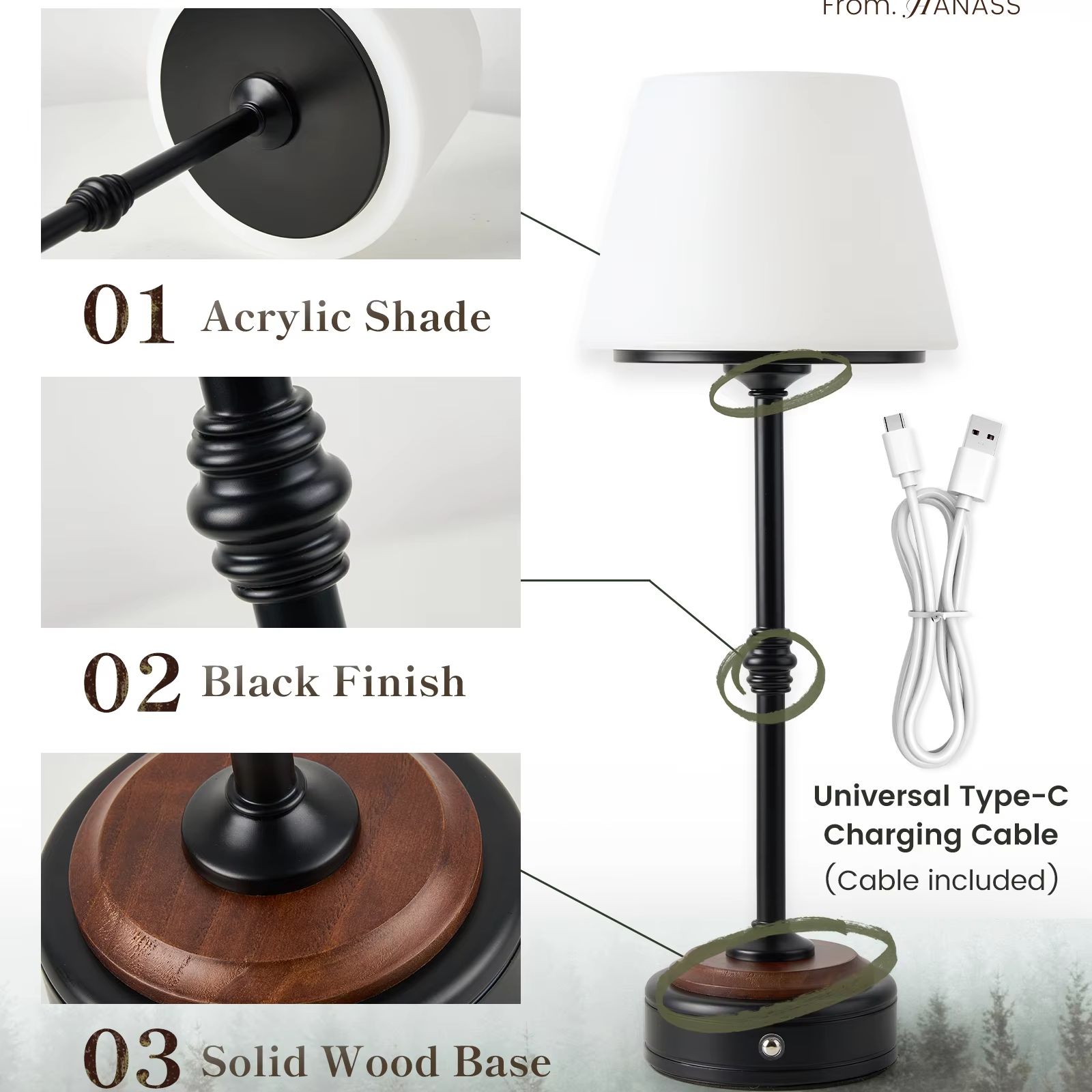 Bezprzewodowe lampki stołowe,  – Desk Setup Bedroom recenzja i cena