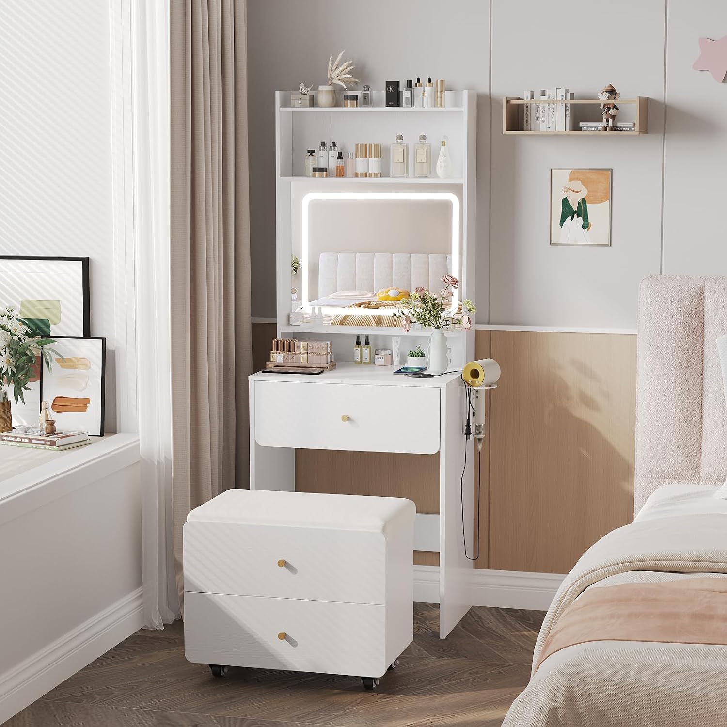 Toaletka z lustrem i oświetlen – Desk Setup Bedroom recenzja i cena