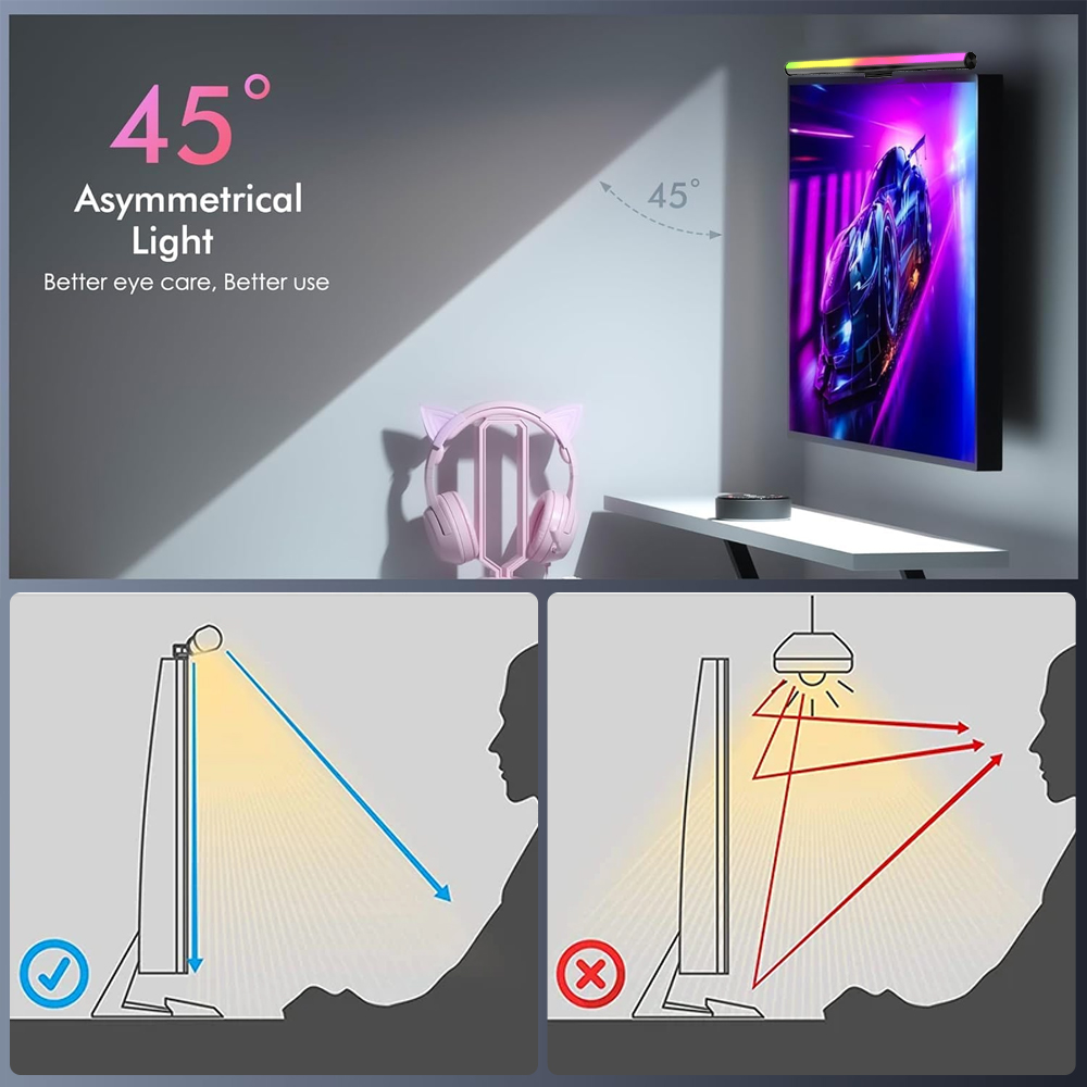 Listwa świetlna RGB do monitor – Desk Setup On Bed recenzja i cena