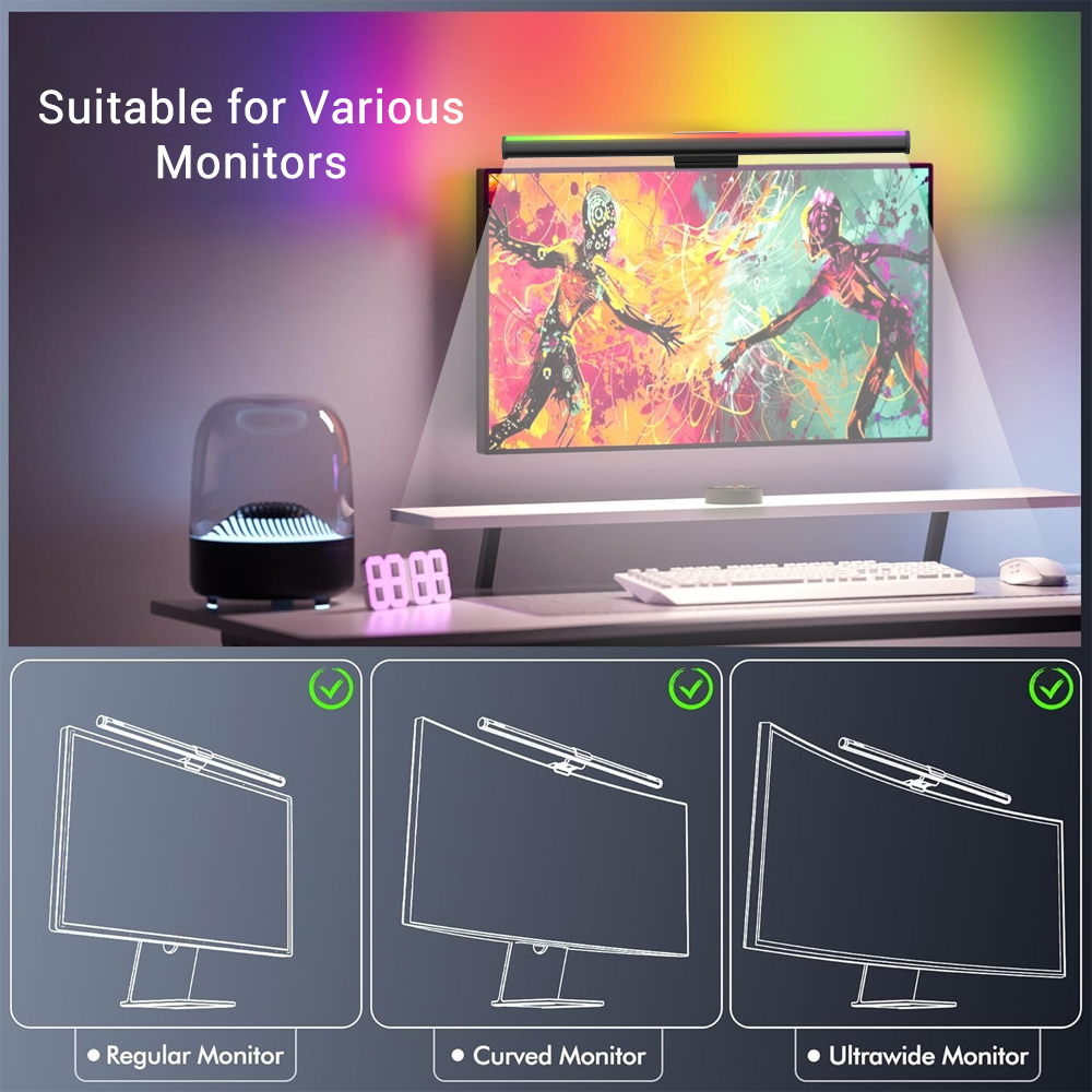 Listwa świetlna RGB do monitor – Desk Setup On Bed recenzja i cena