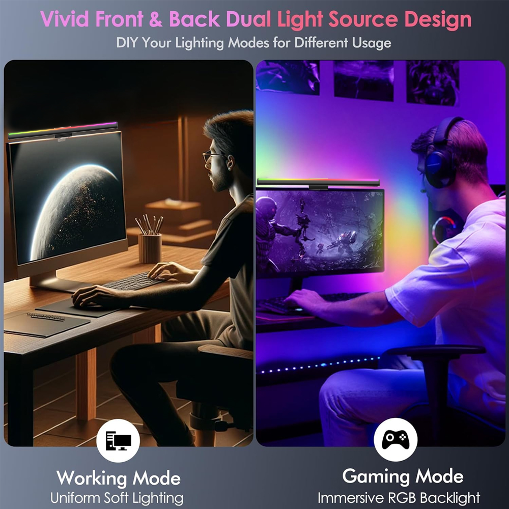 Listwa świetlna RGB do monitor – Desk Setup On Bed recenzja i cena