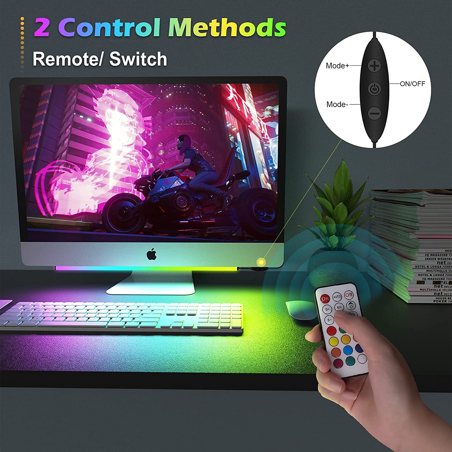 Pod monitorem Listwa świetlna  – Desk Setup No Monitor recenzja i cena