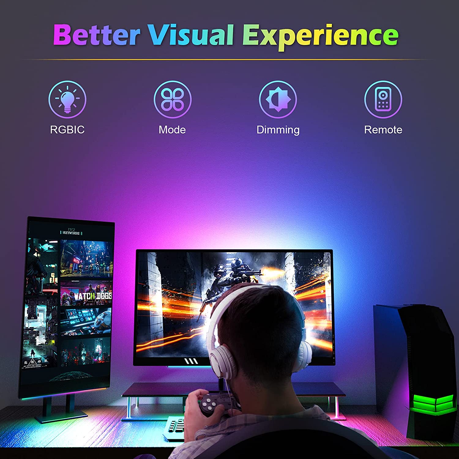 Pod monitorem Listwa świetlna  – Desk Setup No Monitor recenzja i cena